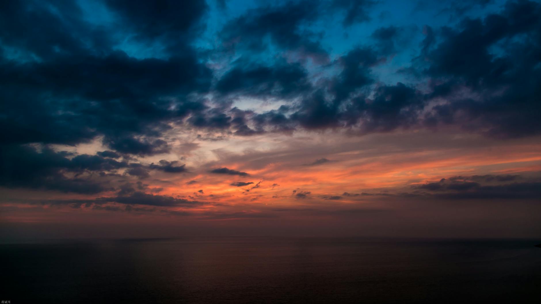 painting of black cloud during sunset